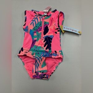 Cat & Jack Toddler Girl's Size 18 Month Pink Floral One Piece Swimsuit Host Pick